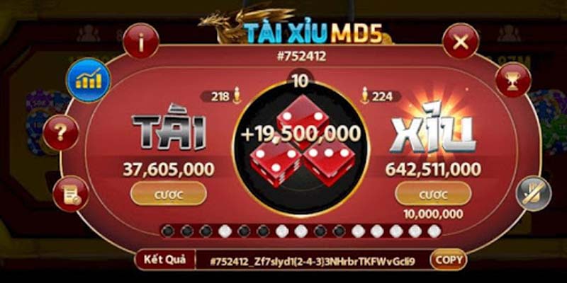 Trả thưởng tài xỉu MD5 hấp dẫn
